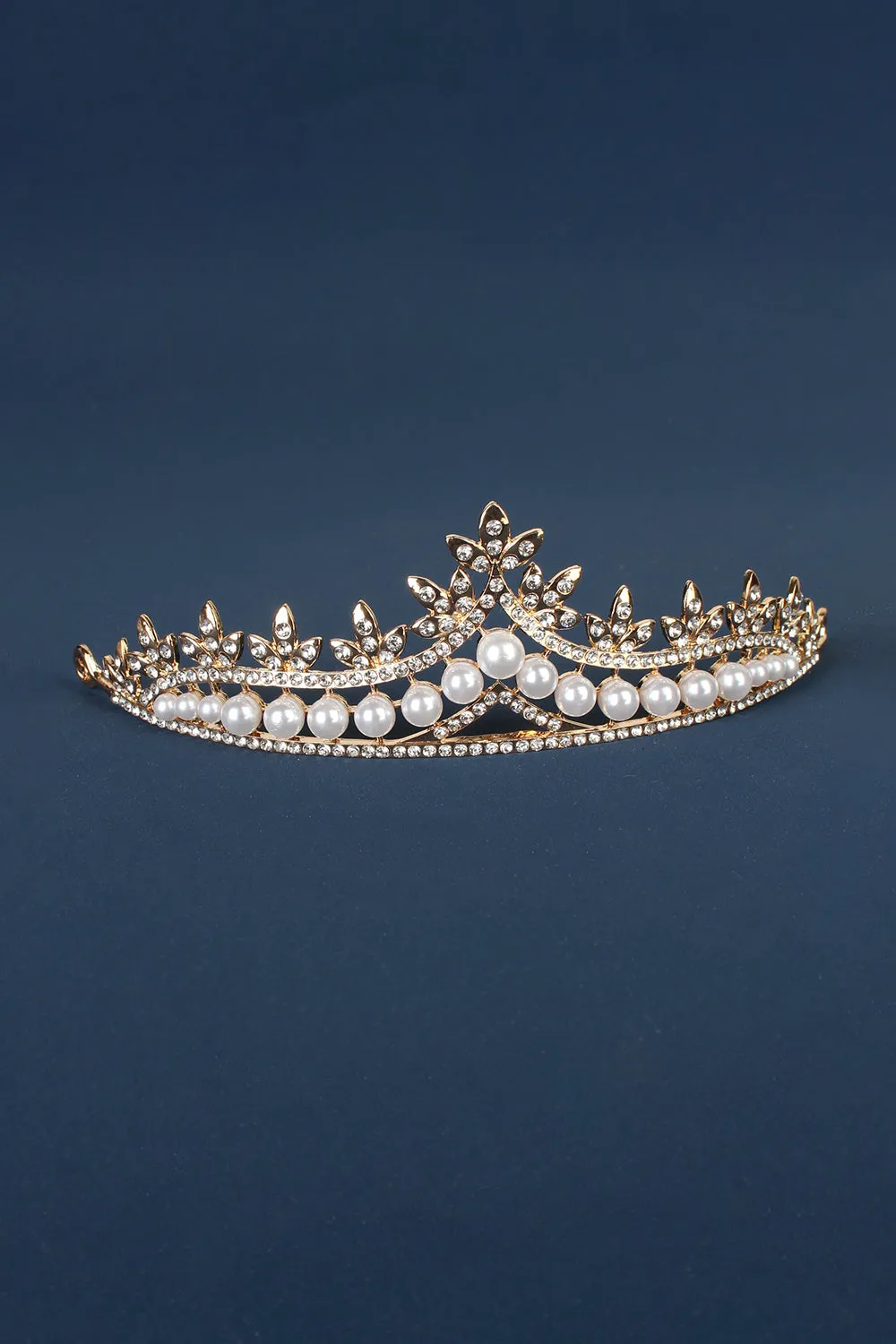 Rhinestone Pearl Wedding Tiara