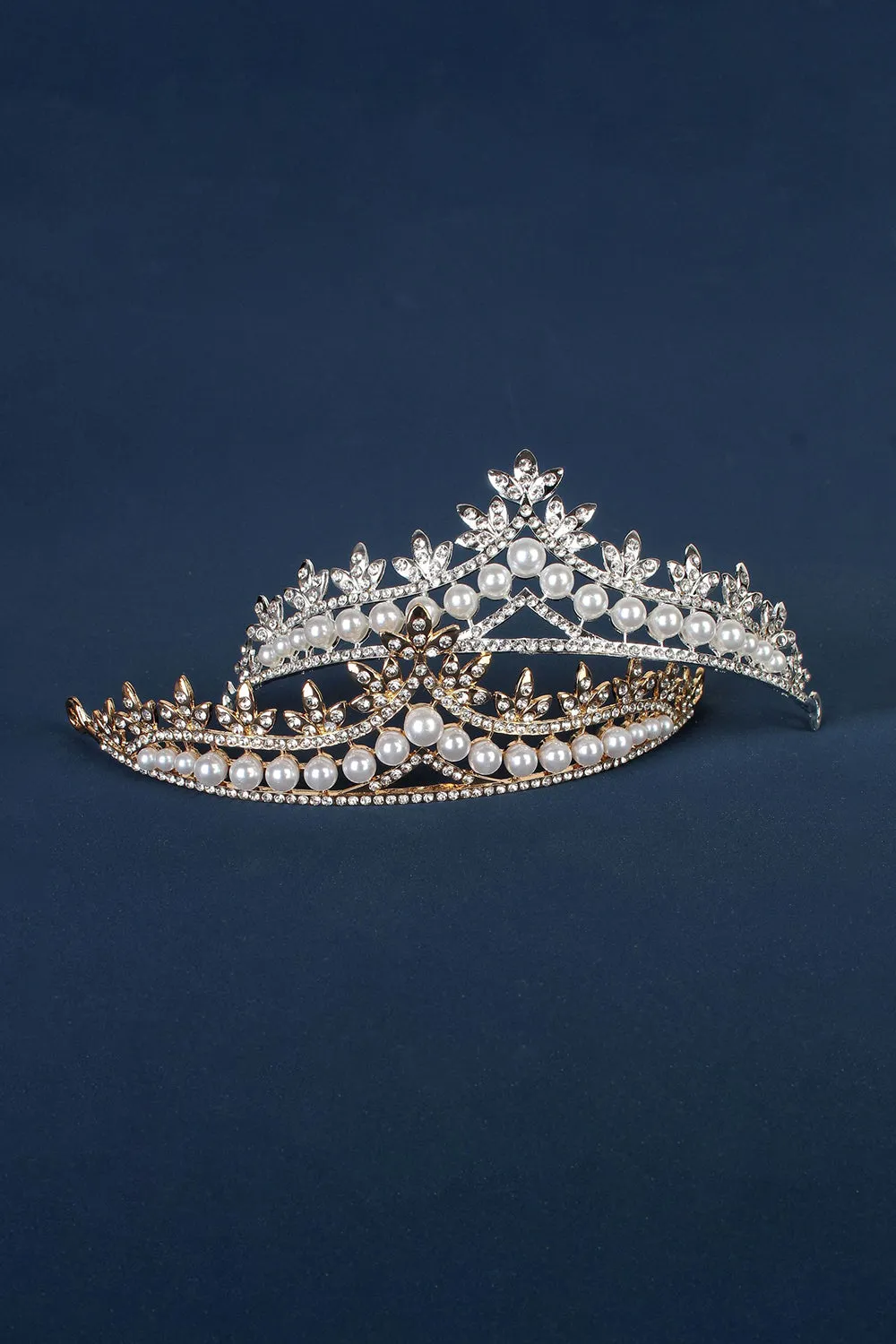 Rhinestone Pearl Wedding Tiara