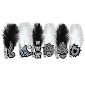 Roaring 20's Black & White Feather Tiara - Assorted - Each