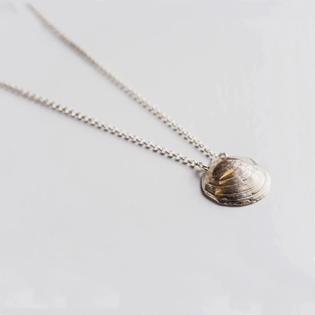 Romantic clam - chain necklace - silver 925