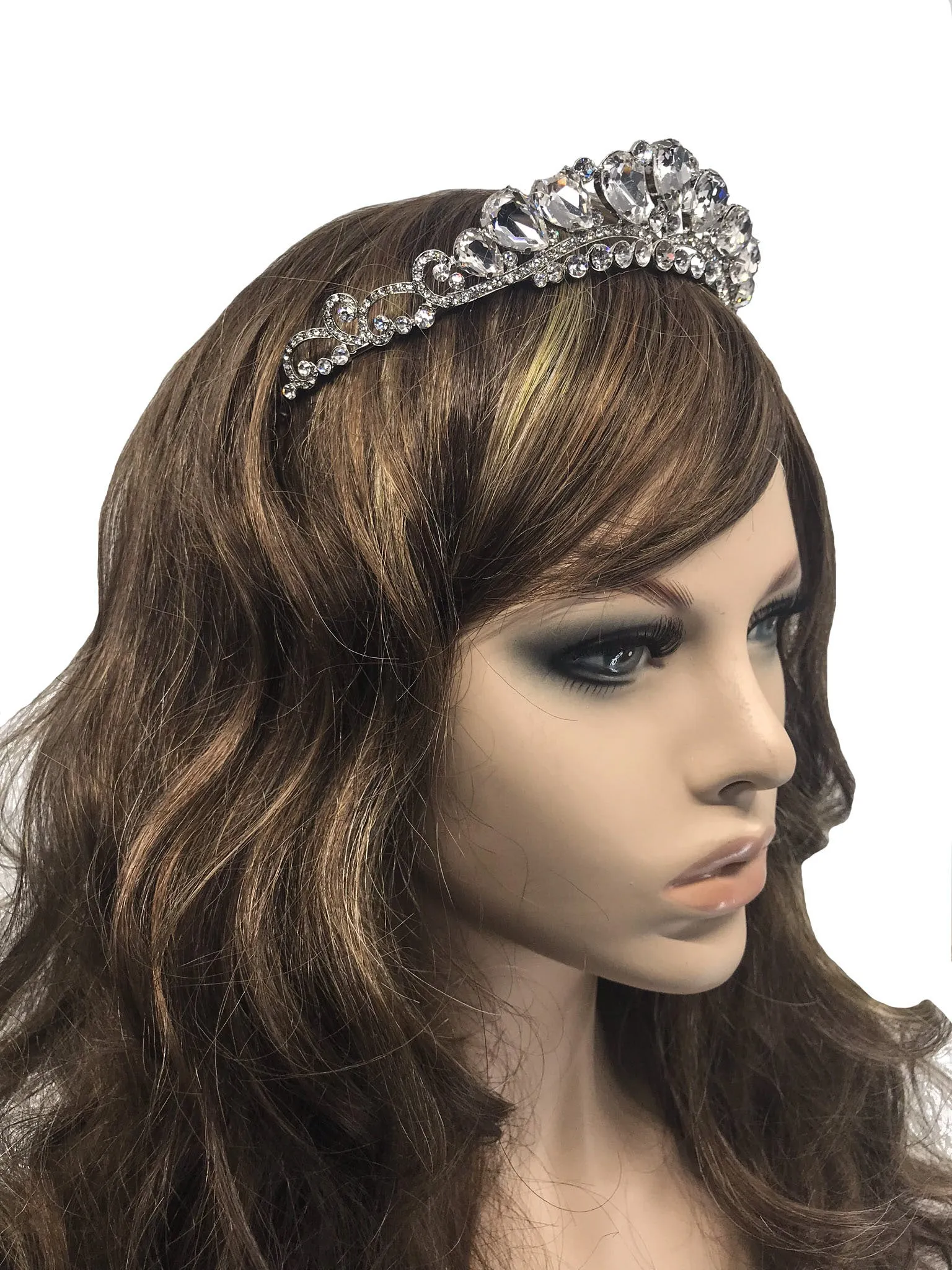 Rosalia Crystal Cluster Silver Tiara