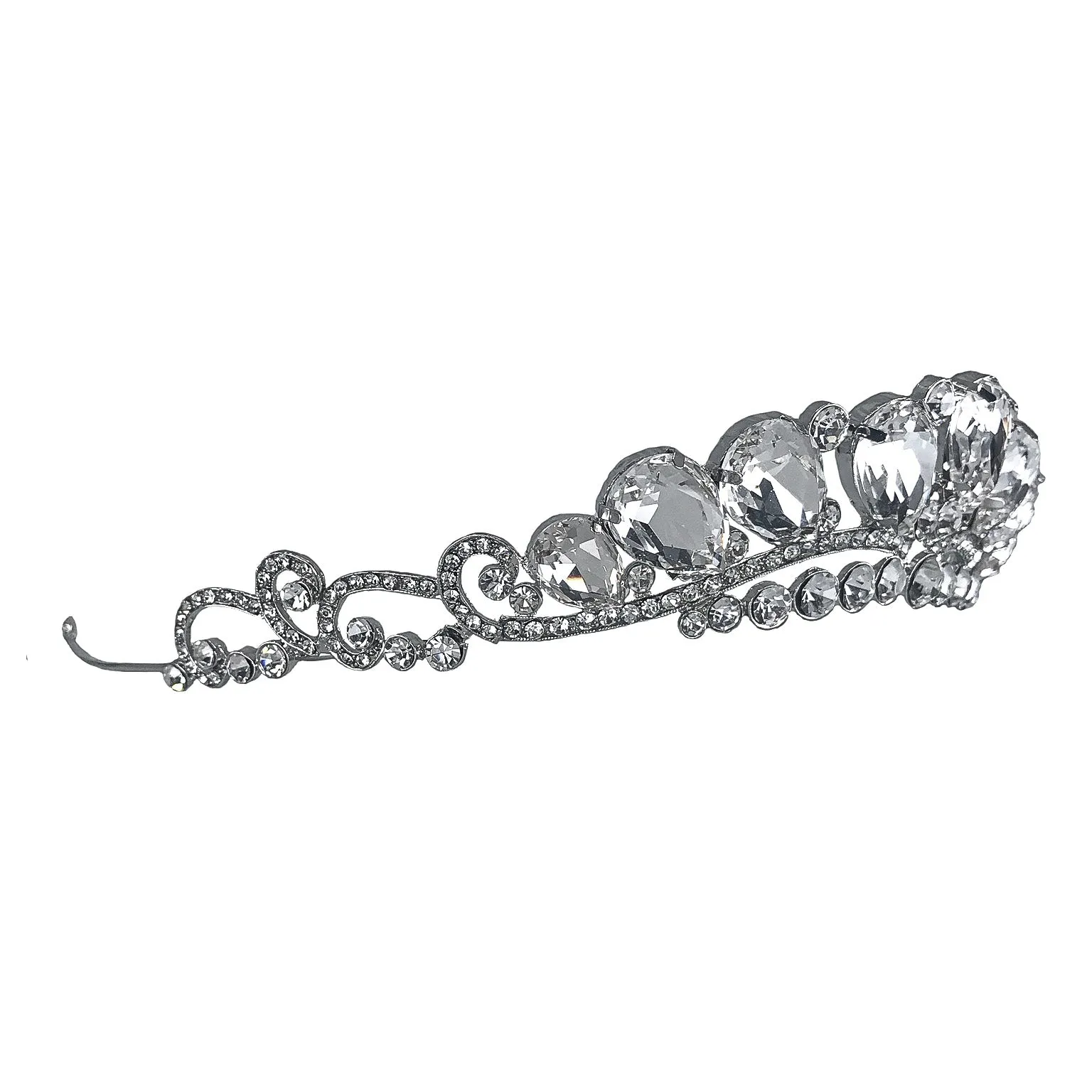 Rosalia Crystal Cluster Silver Tiara