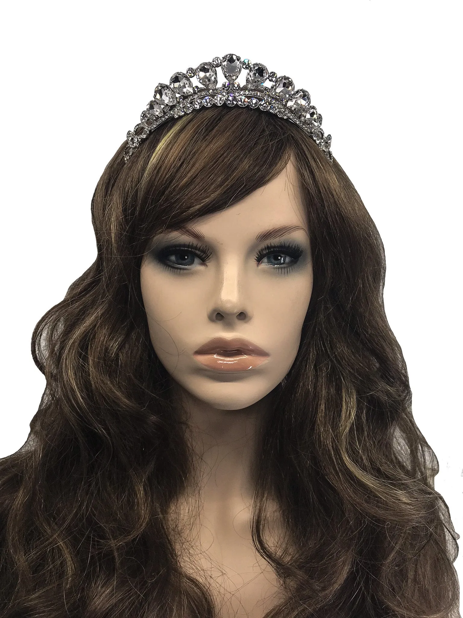 Rosalia Crystal Cluster Silver Tiara