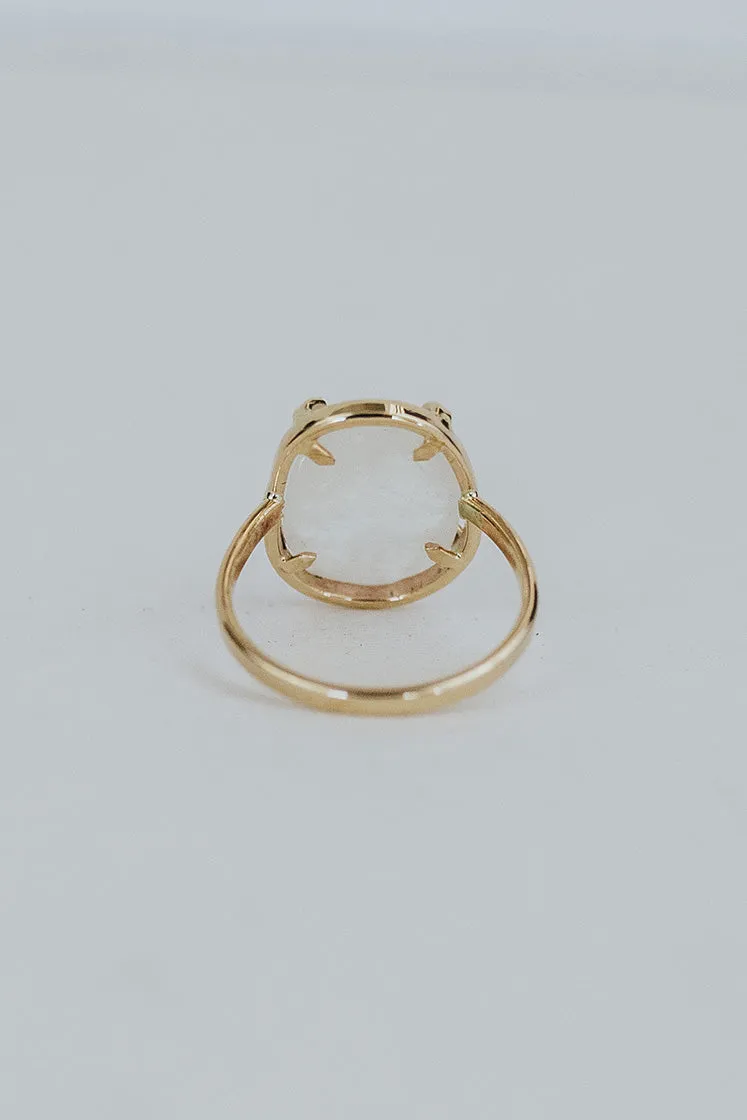 Rose Cut Gemstone Ring - Moonstone 14k