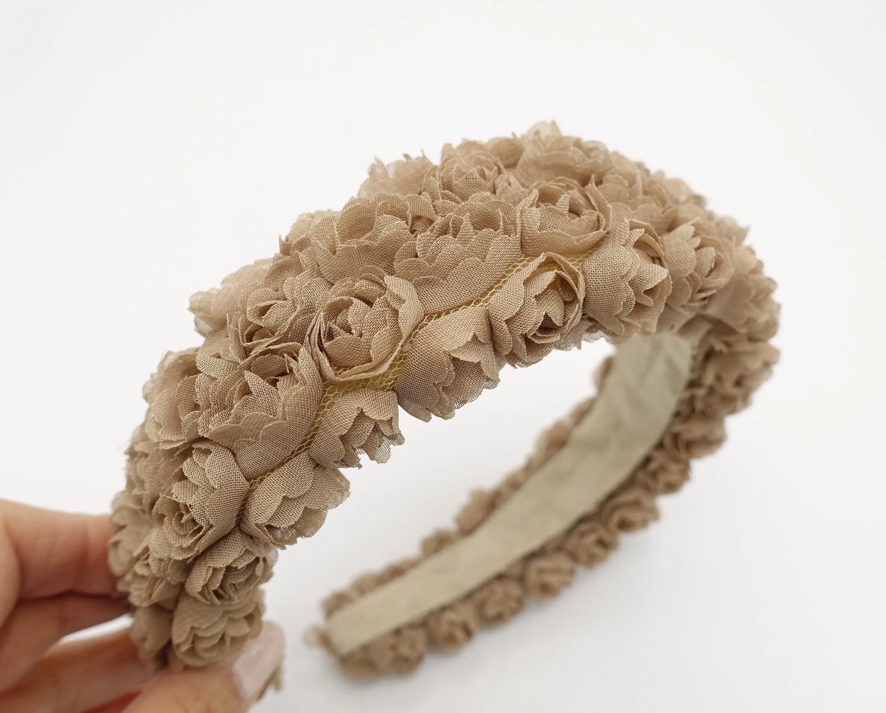 rosebud padded headband arch flower pattern hairband cute hair accessory for women