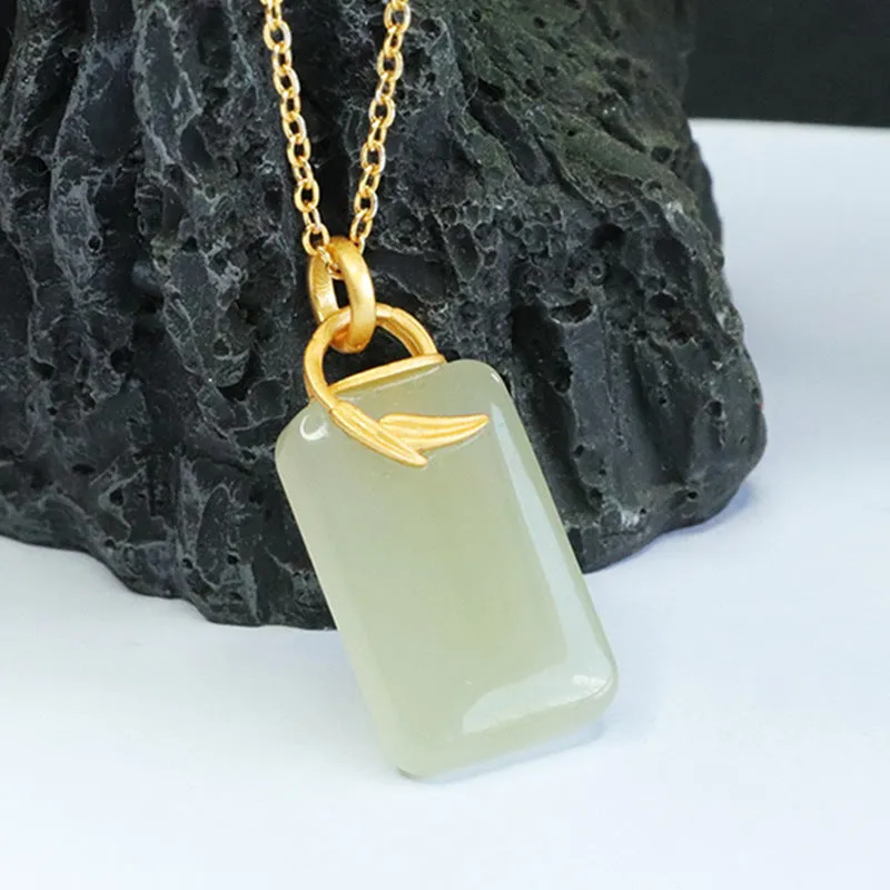 S925 Sterling Silver Hotan Jade Pendant Necklace