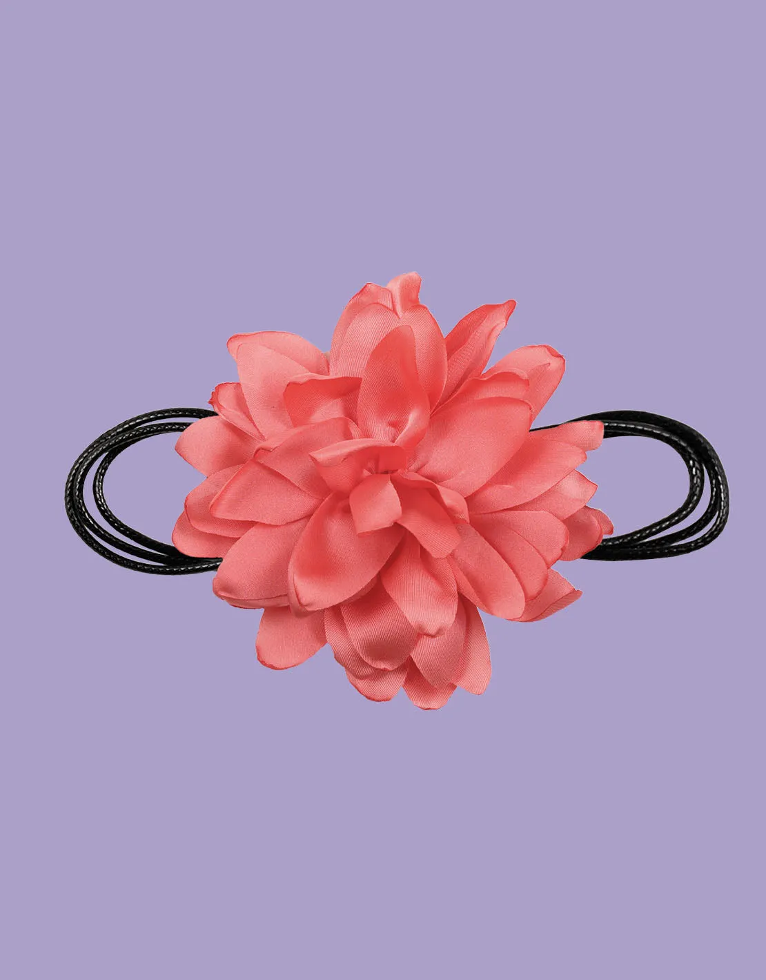 Satin big flower choker