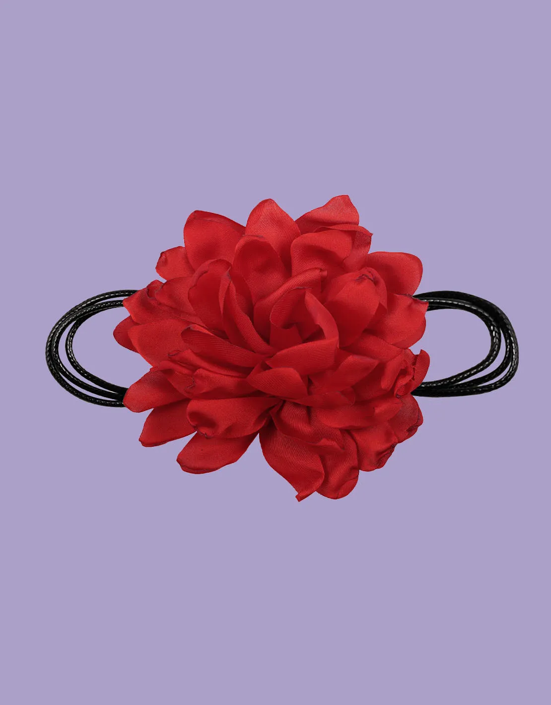 Satin big flower choker