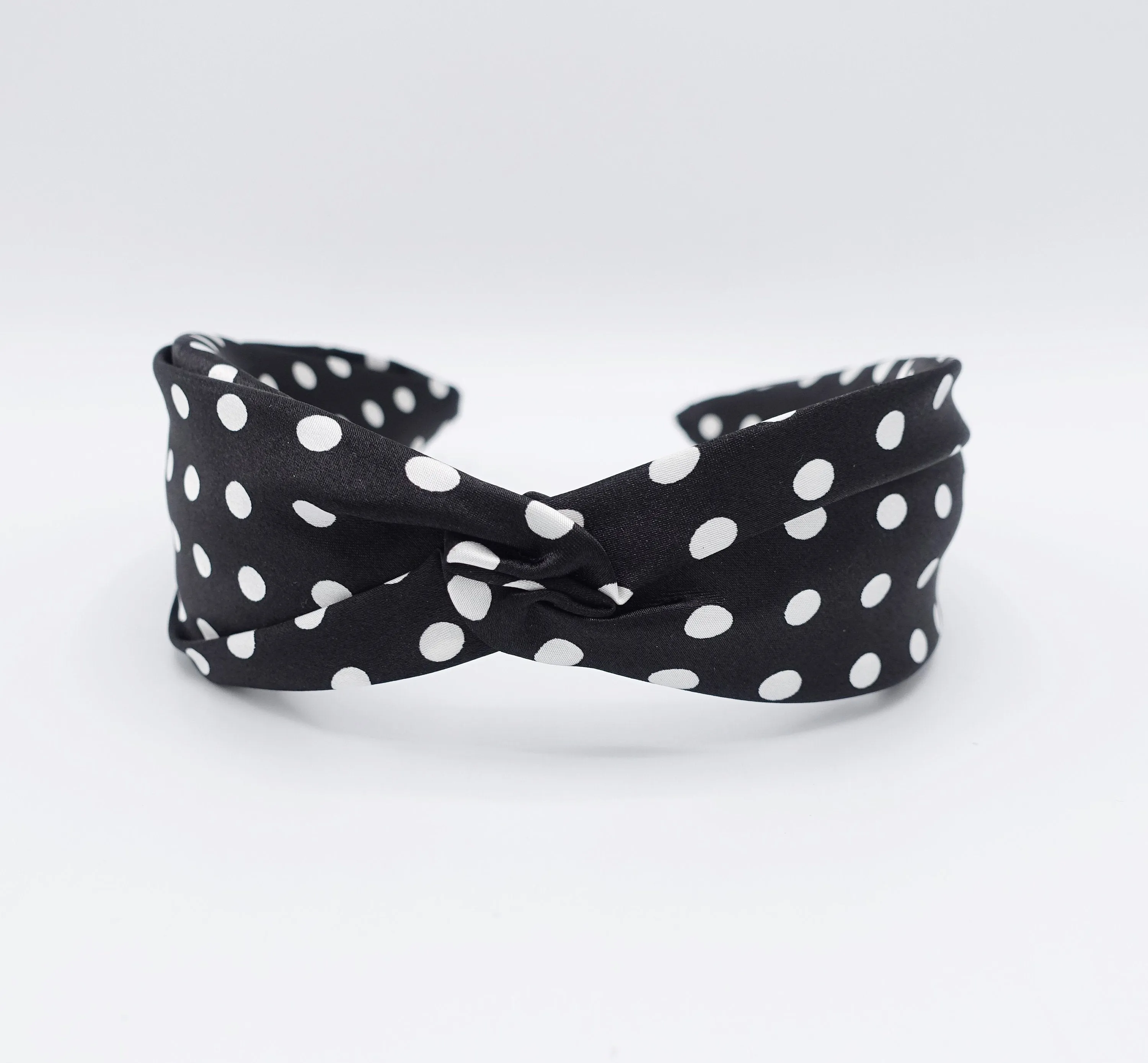 satin dot cross headband for women