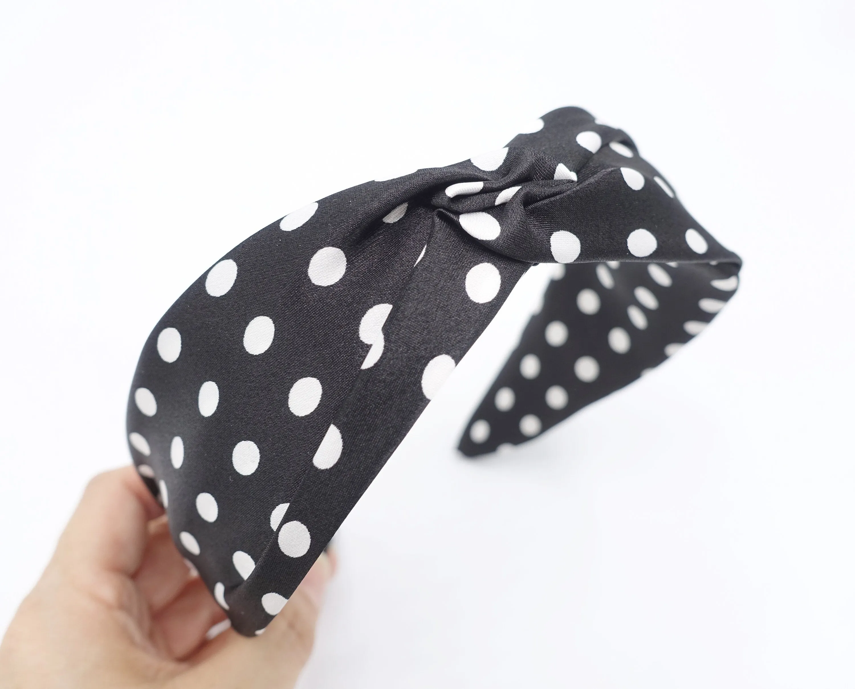 satin dot cross headband for women