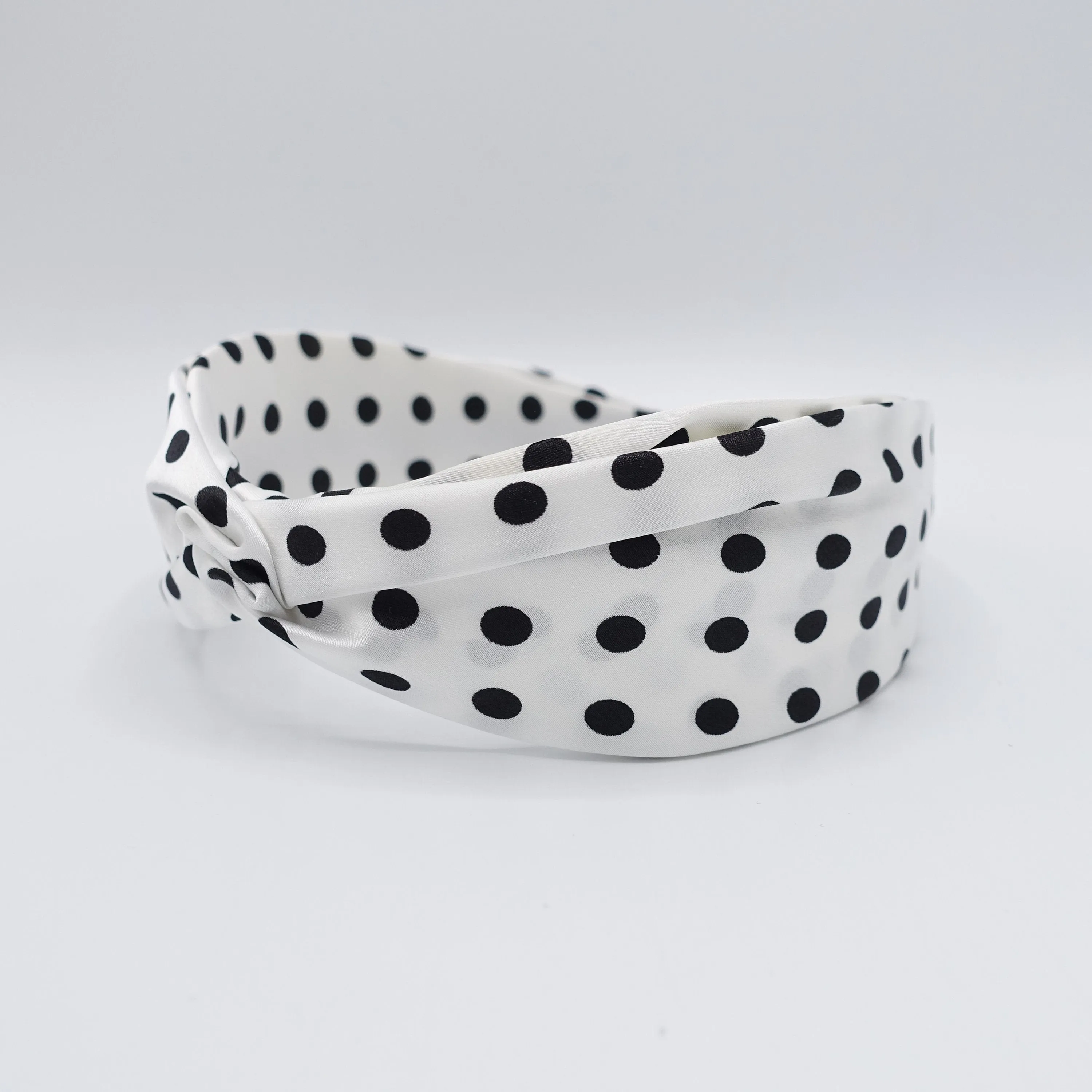 satin dot cross headband for women