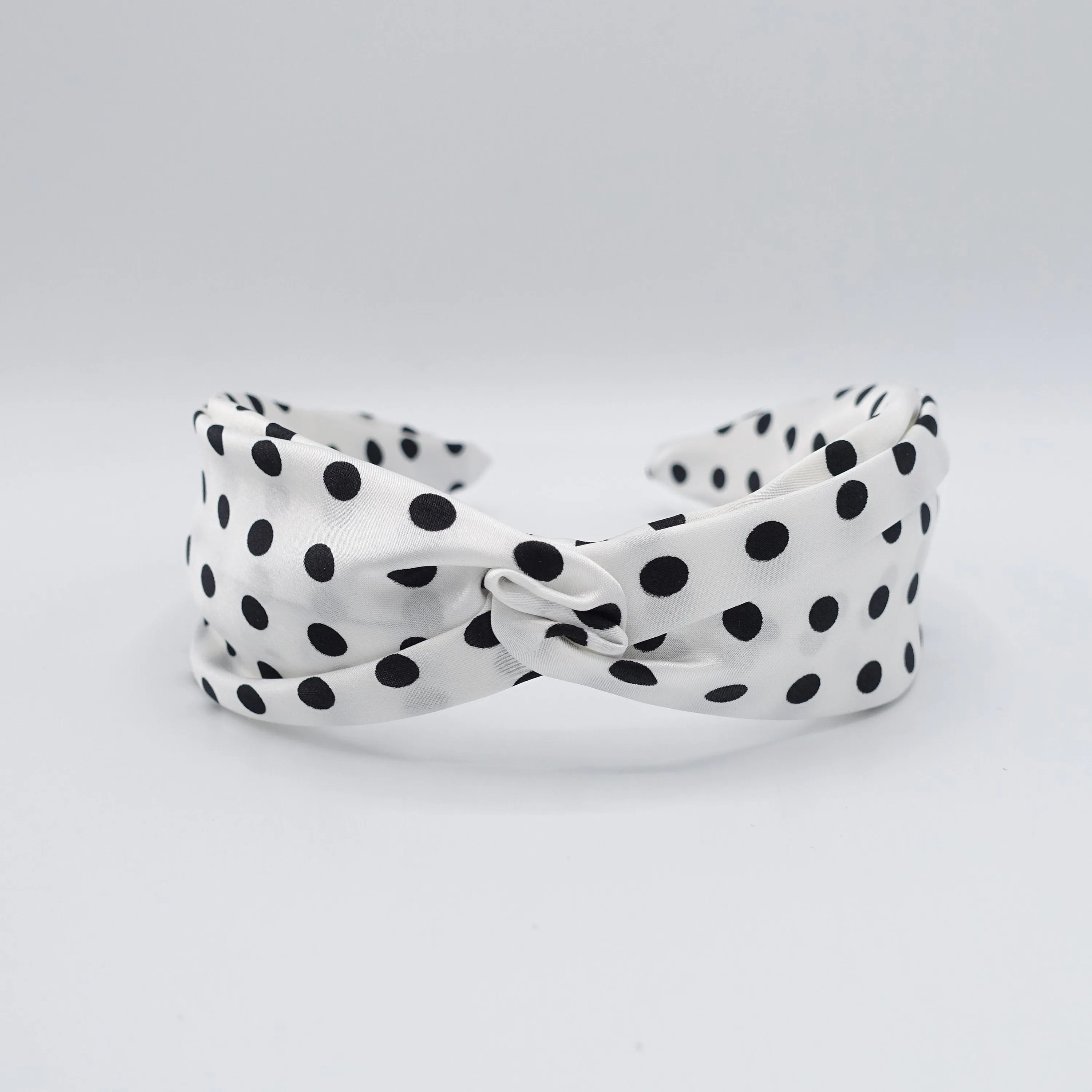 satin dot cross headband for women