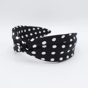 satin dot cross headband for women