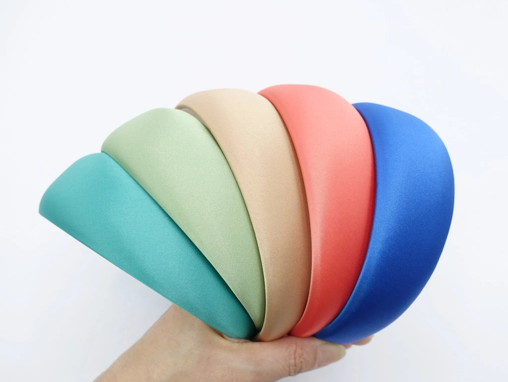 satin padded headband colorful basic women hairband hair accessory