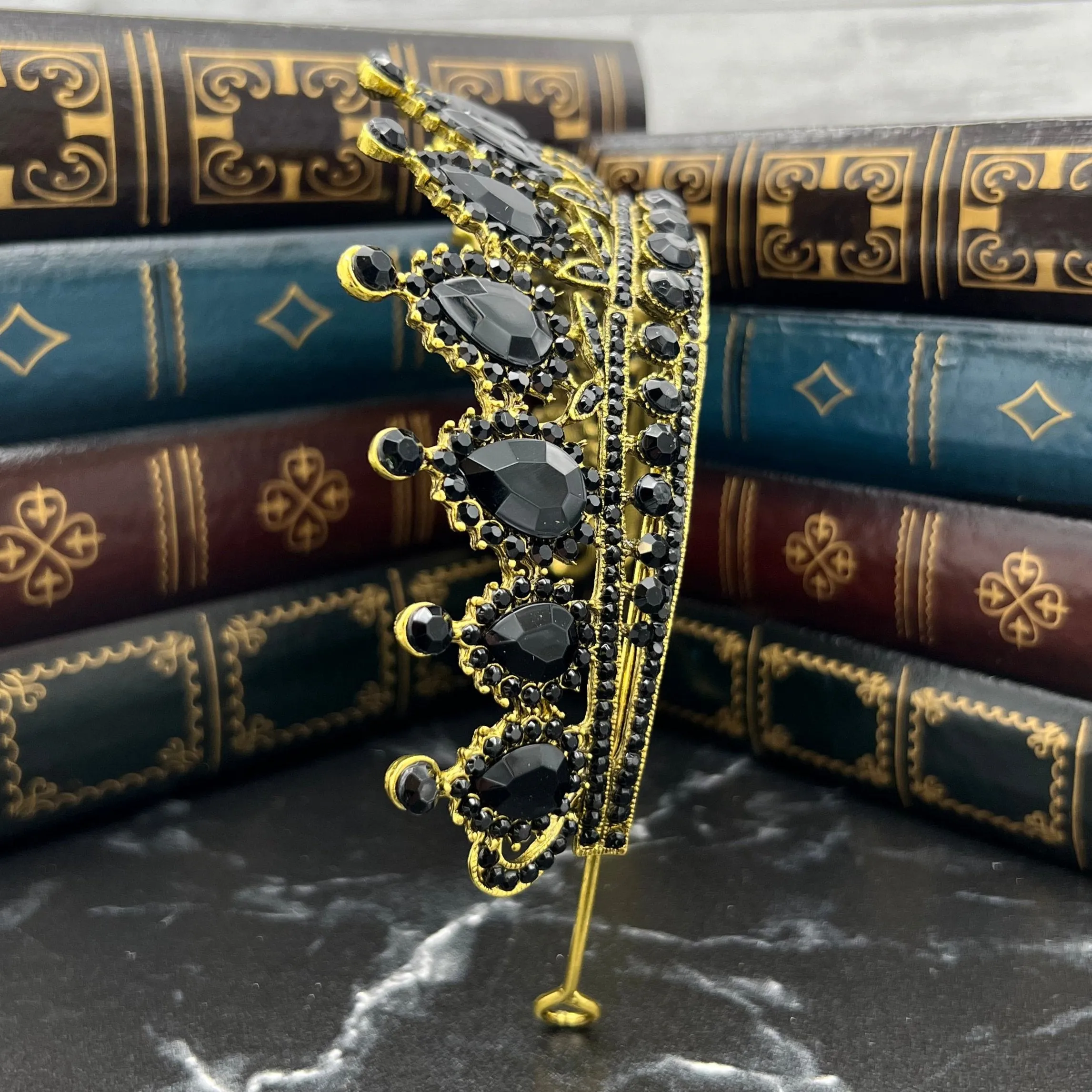 Saya's Tiara in Black & Antique Gold