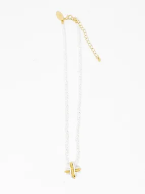 Serena Cross Pearl Necklace