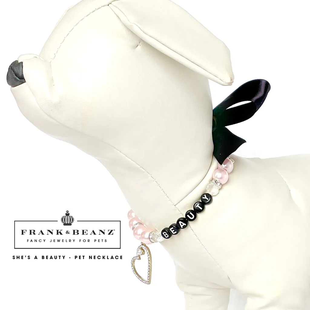 She's a Beauty Personalized Pearl Dog Necklace Luxury Pet Jewelry