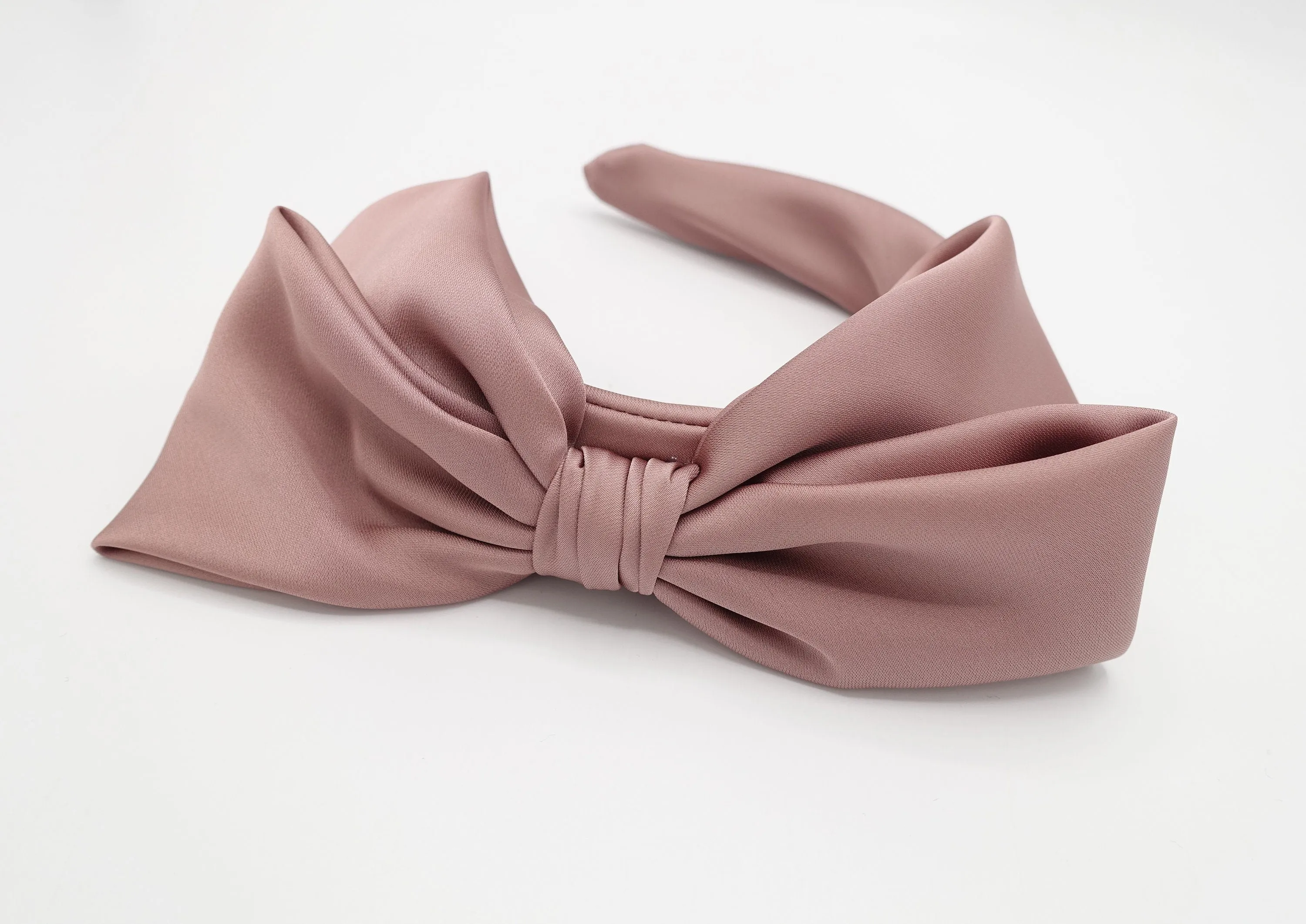 side satin bow headband layered hair bow hairband for women bridal bow headband