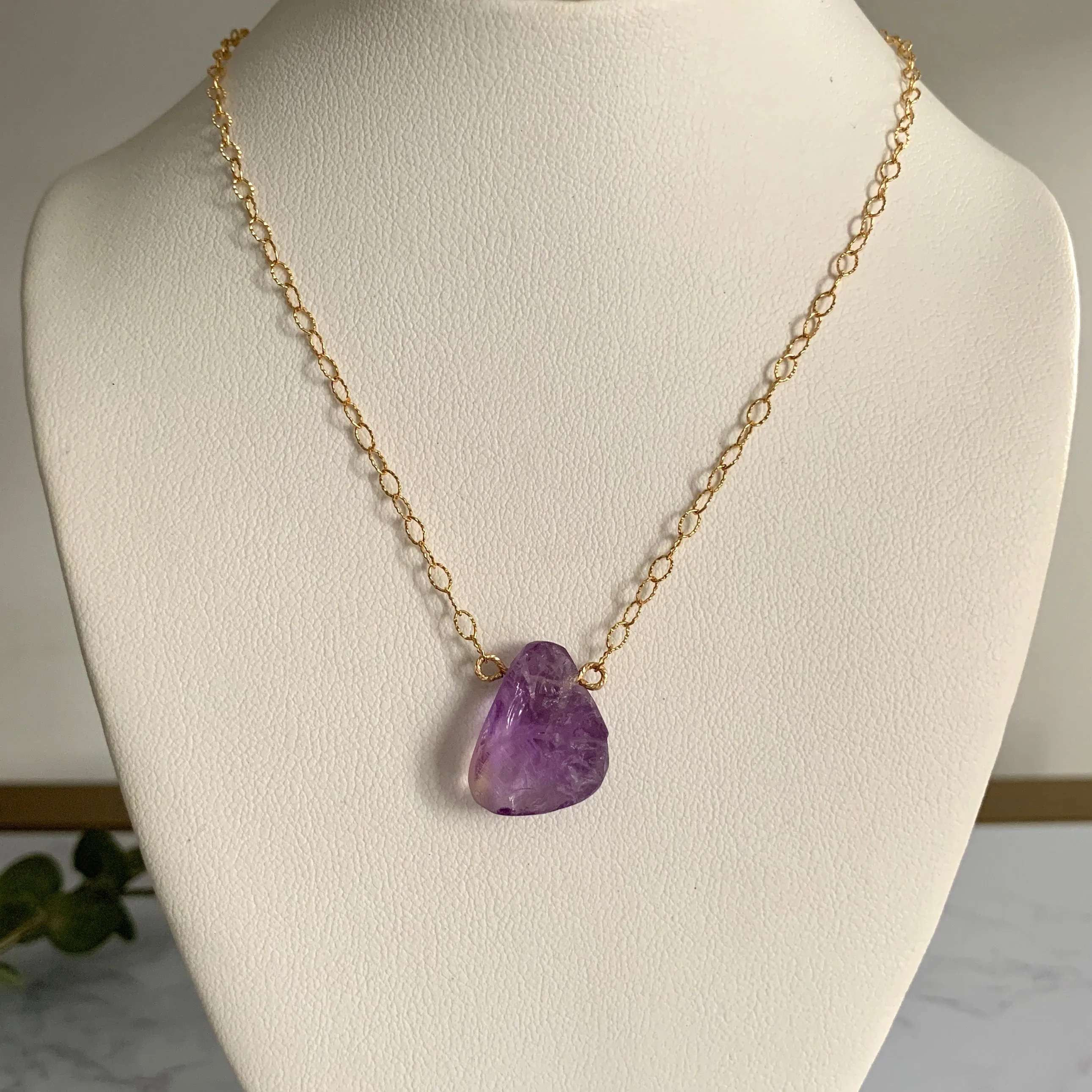 Side to Side Gold Ametrine Necklace