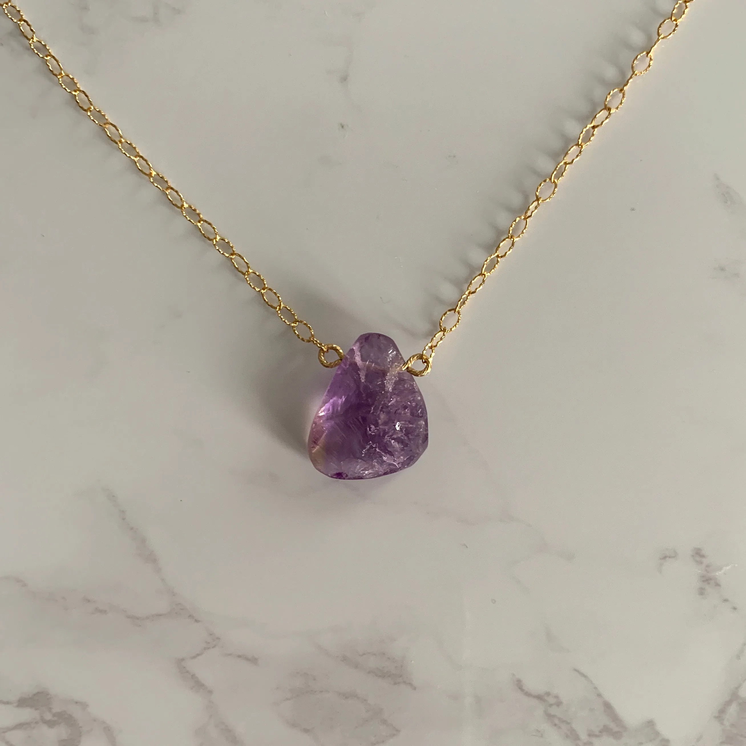 Side to Side Gold Ametrine Necklace