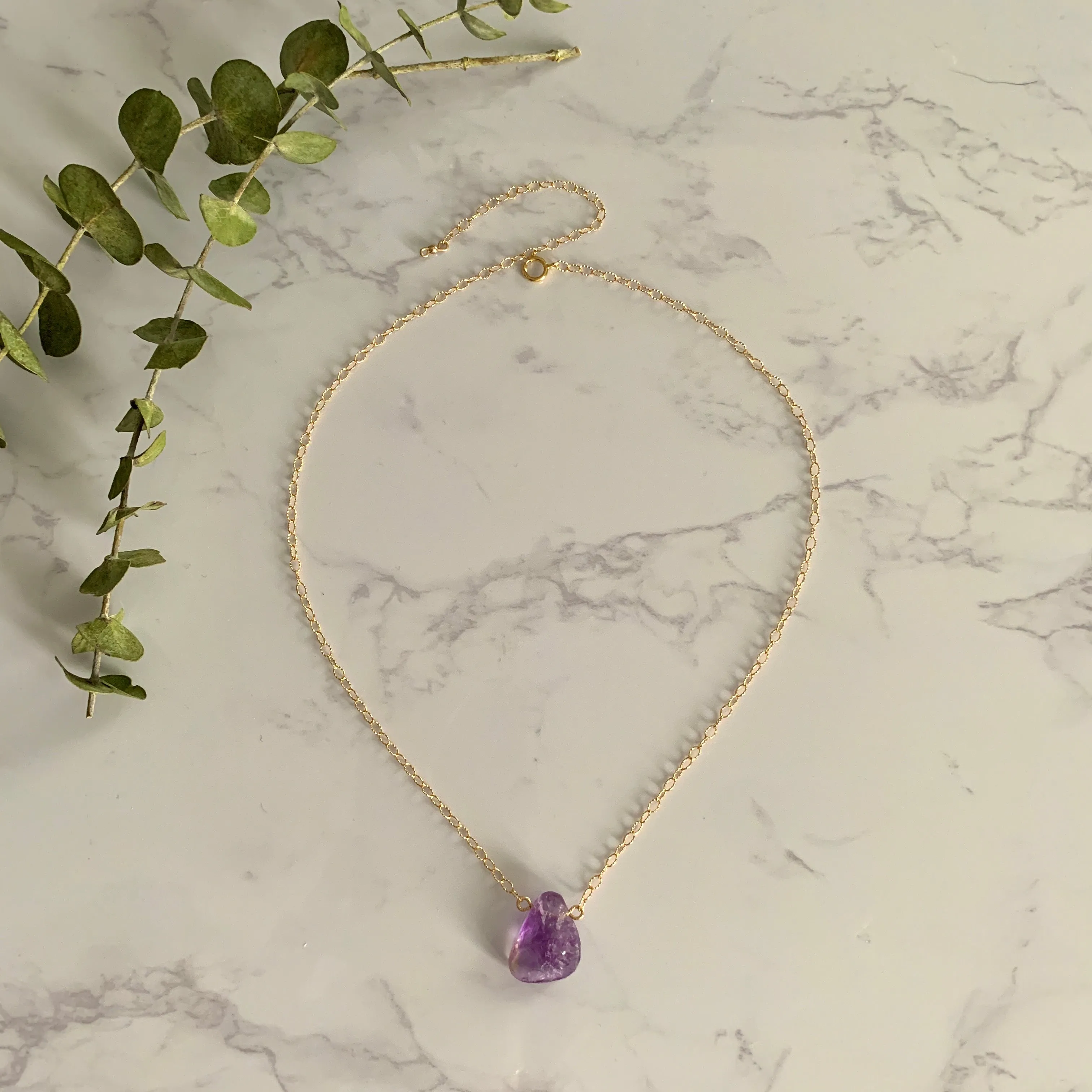 Side to Side Gold Ametrine Necklace