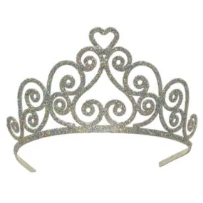 Silver Glittered Metal Tiara