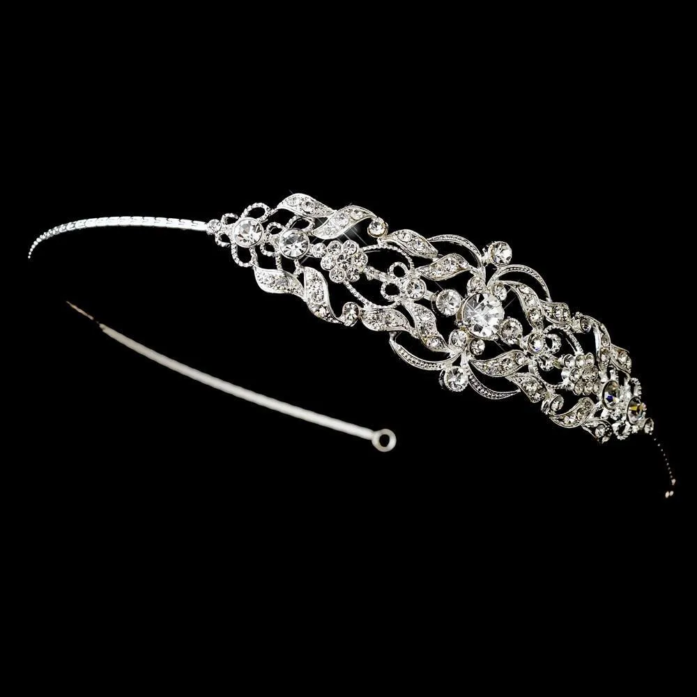 Silver Plated Crystal Bridal Headband