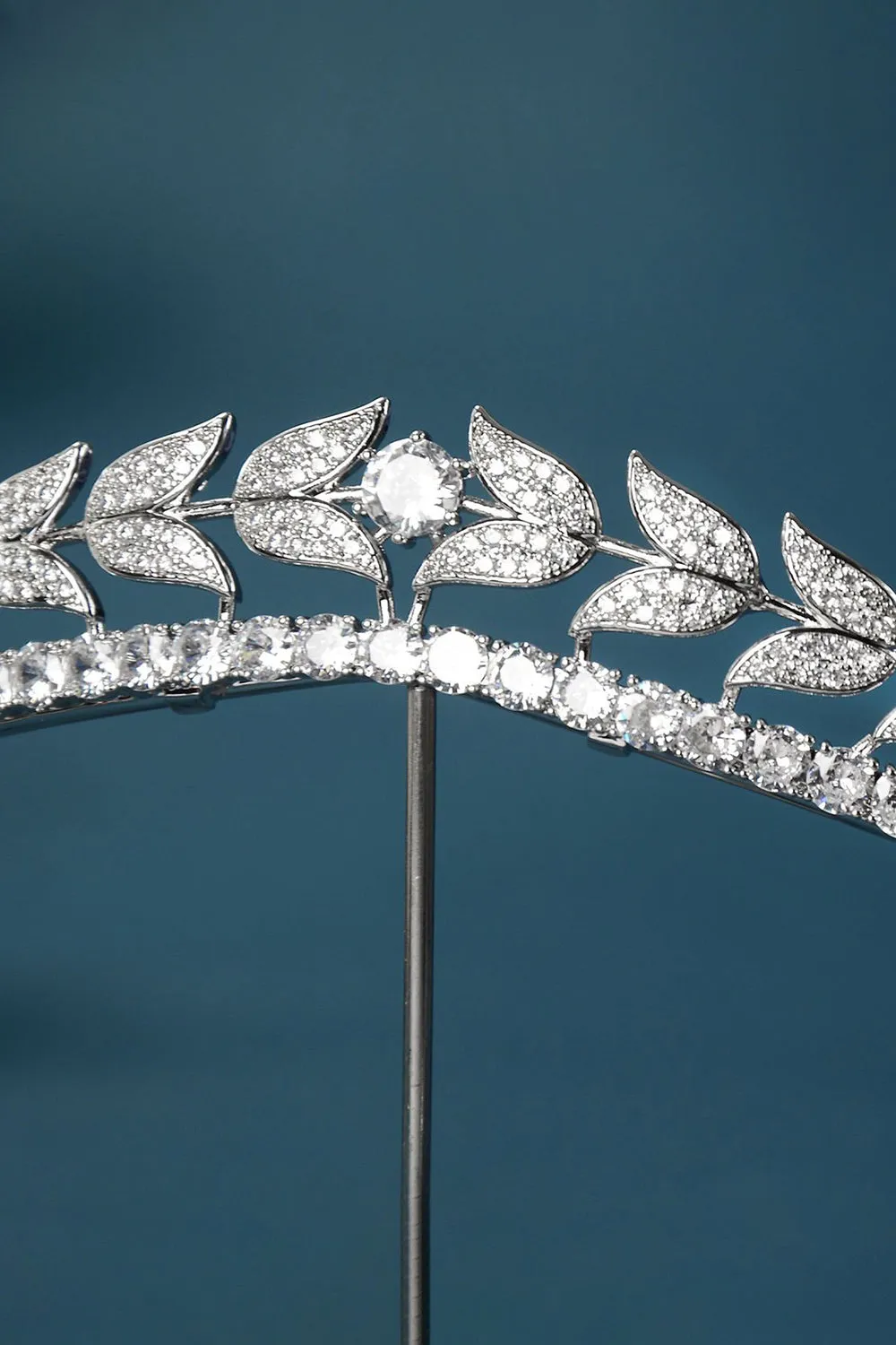 Silver Zircon Laurel Crowns for Women