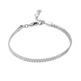 Silvertone Snake Chain Line Bracelet