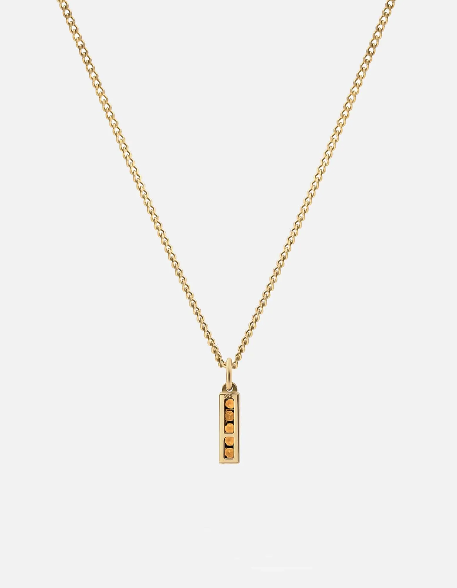 Slim Totem Citrine Necklace, Gold Vermeil