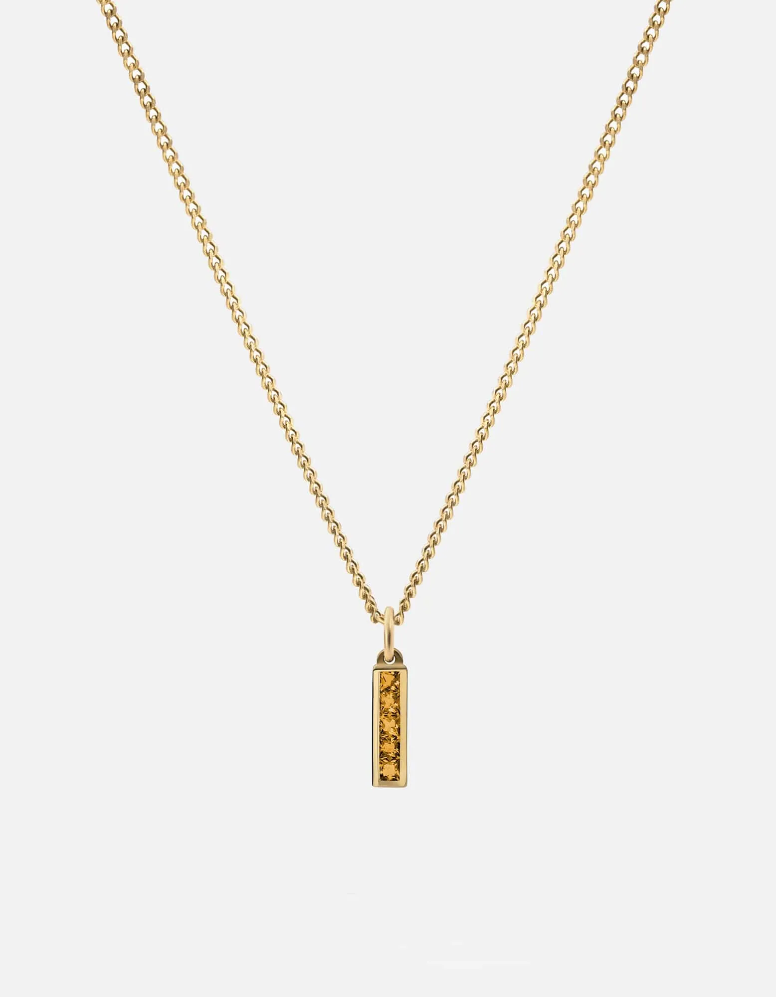 Slim Totem Citrine Necklace, Gold Vermeil