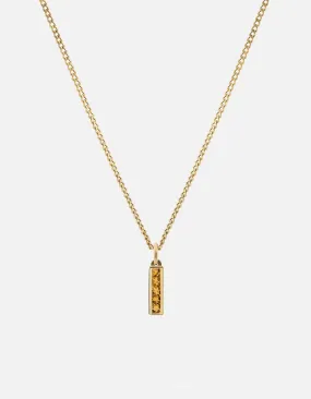 Slim Totem Citrine Necklace, Gold Vermeil