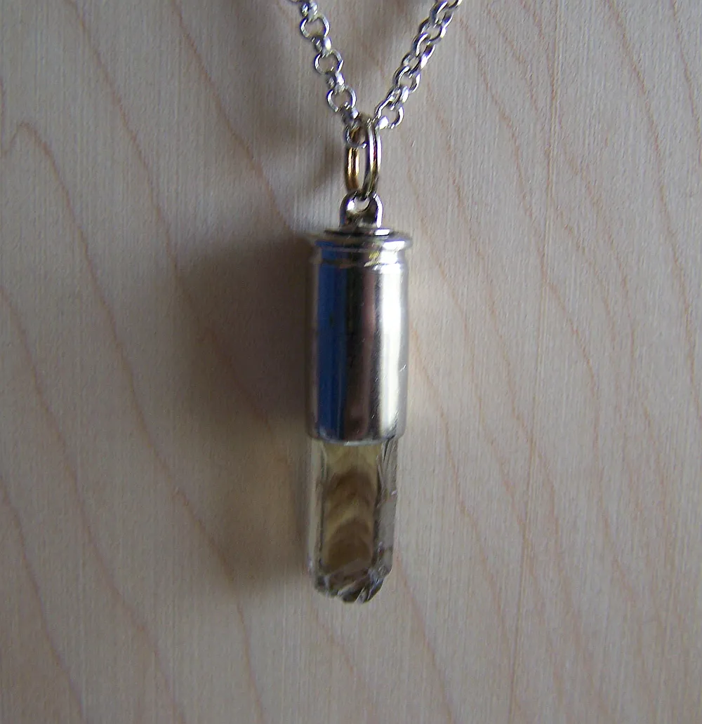 Smoky Citrine Natural Crystal Bullet Necklace