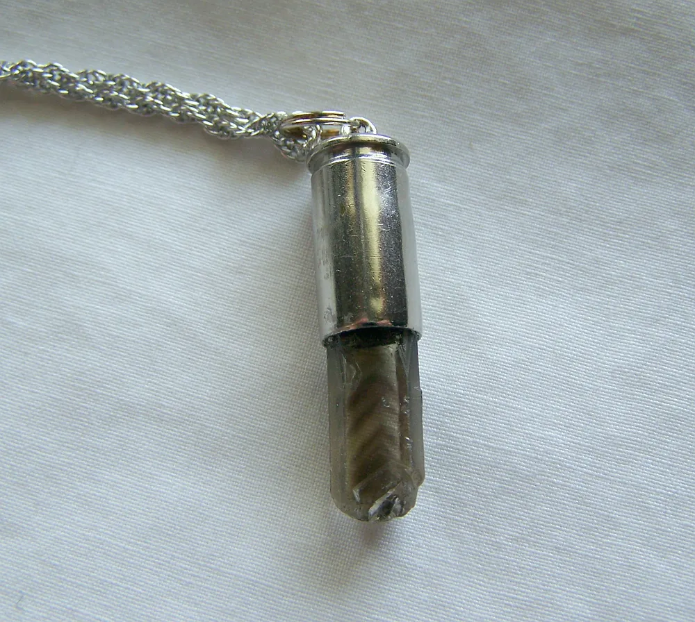 Smoky Citrine Natural Crystal Bullet Necklace