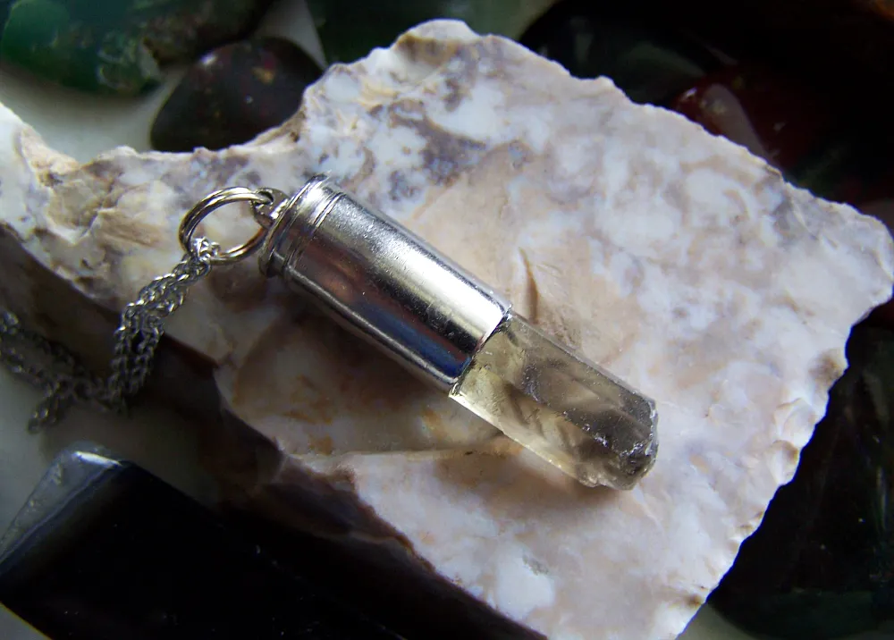 Smoky Citrine Natural Crystal Bullet Necklace