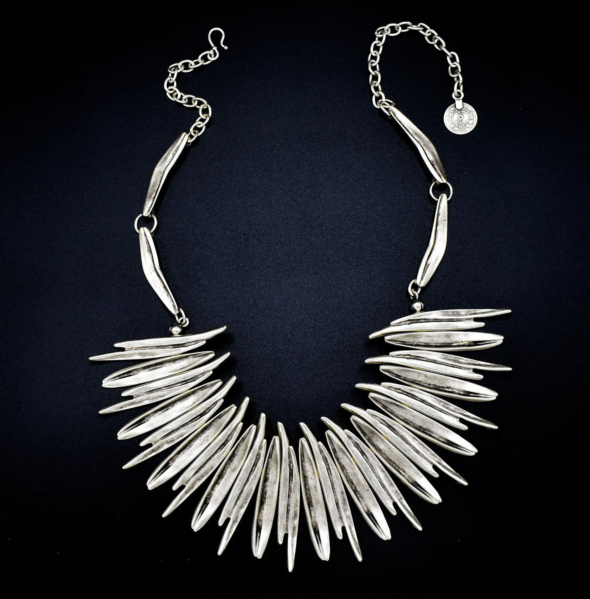 Spike Necklace - Antique Silver