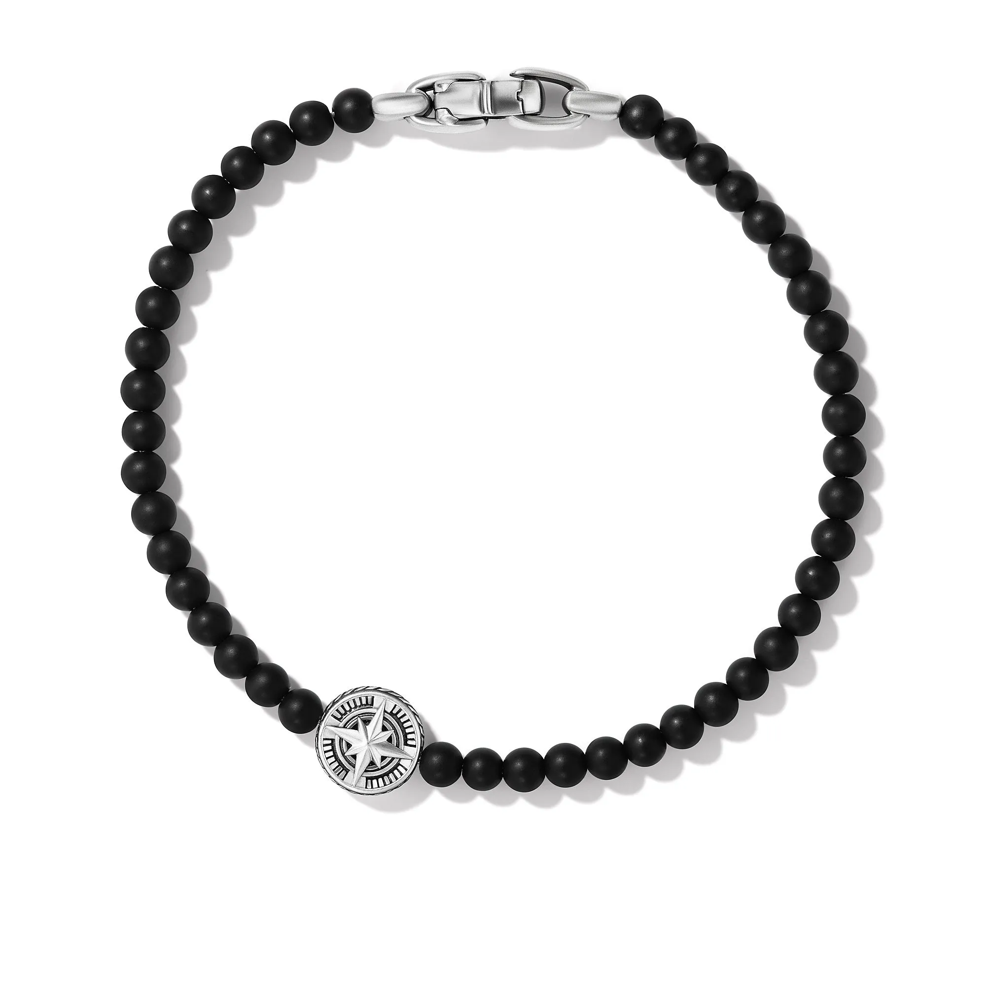 Spiritual Beads Compass Bracelet with Black Onyx, Size Medium