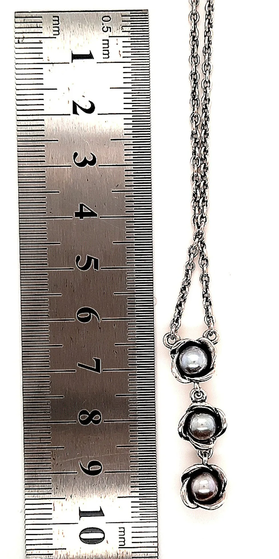 Sterling Silver & Pearl Three Wishes Pandora Necklace