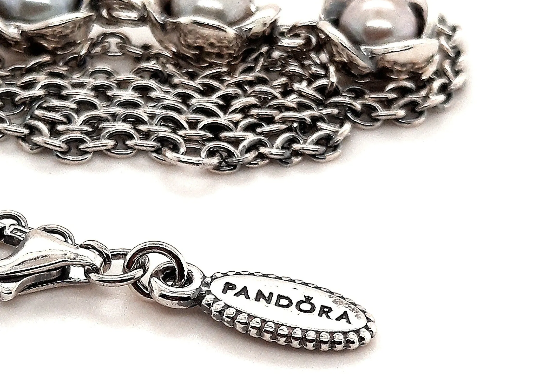 Sterling Silver & Pearl Three Wishes Pandora Necklace