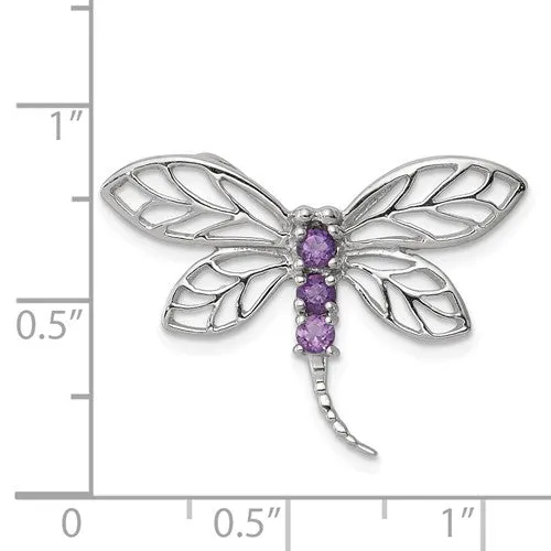 Sterling Silver Genuine Gemstone Dragonfly Slide Pendants