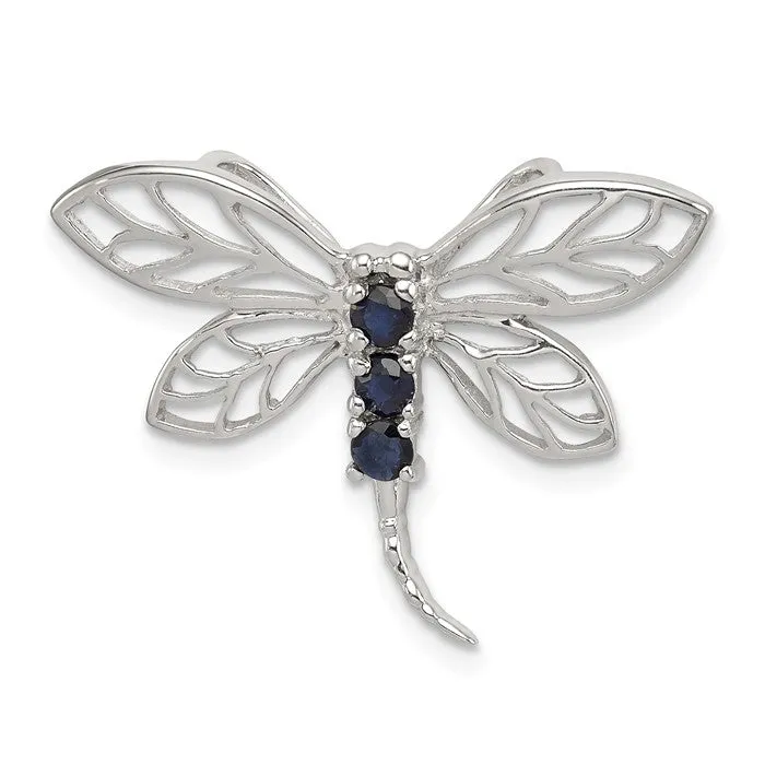 Sterling Silver Genuine Gemstone Dragonfly Slide Pendants