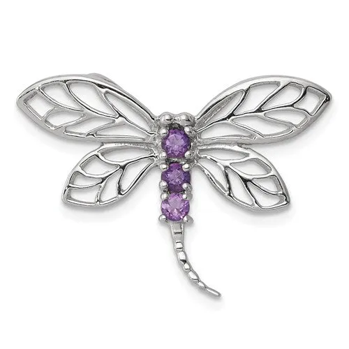 Sterling Silver Genuine Gemstone Dragonfly Slide Pendants