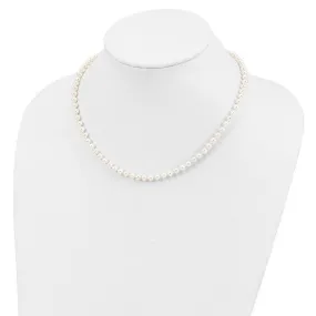 Sterling Silver Rhodium 4-5mm White FWC Pearl Necklace