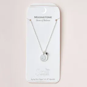 Stone Intention Charm Necklace - Moonstone / Silver