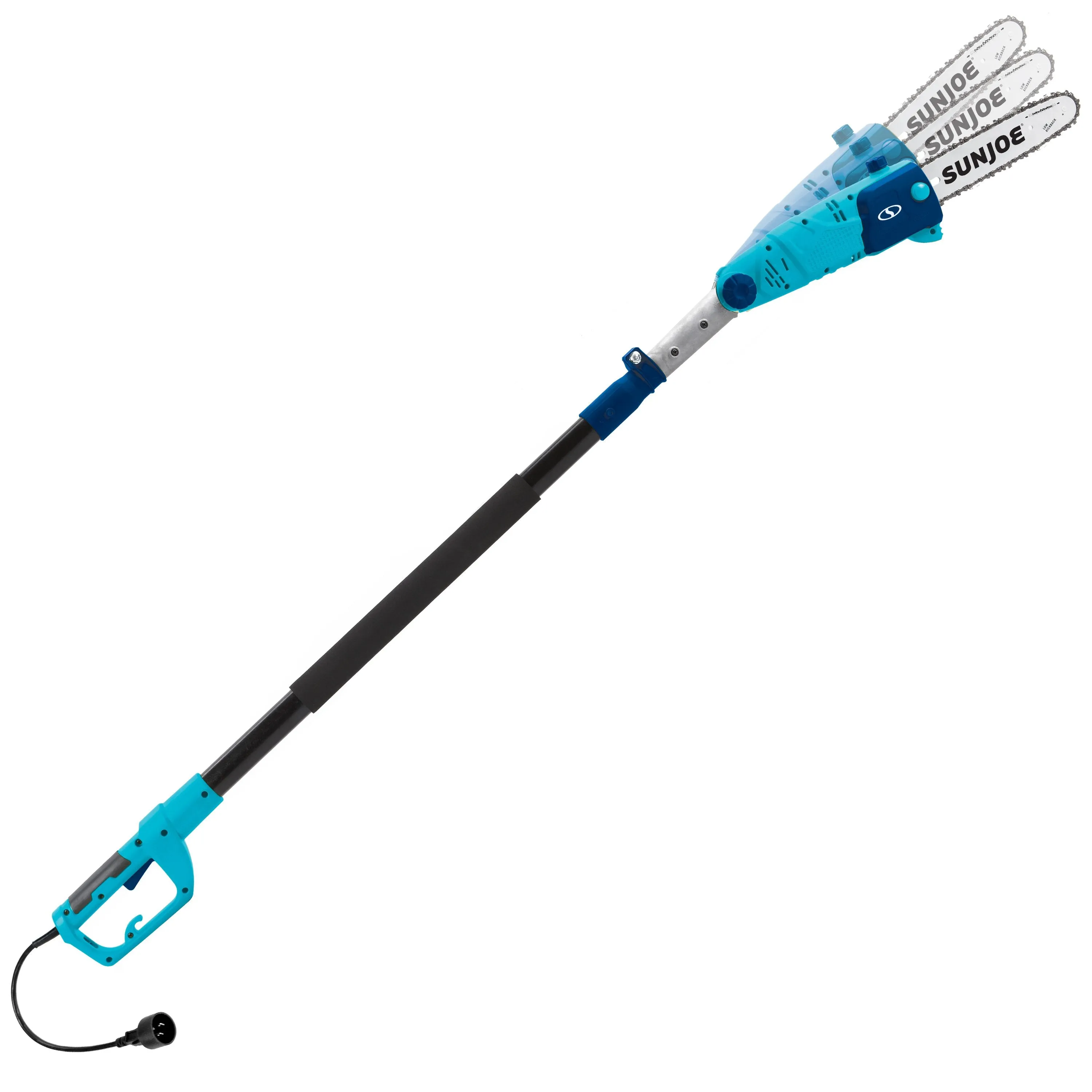 Sun Joe SWJ803E-BLU Electric Multi-Angle Pole Chain Saw | 10 inch | 8.0 Amp (Sky Blue)