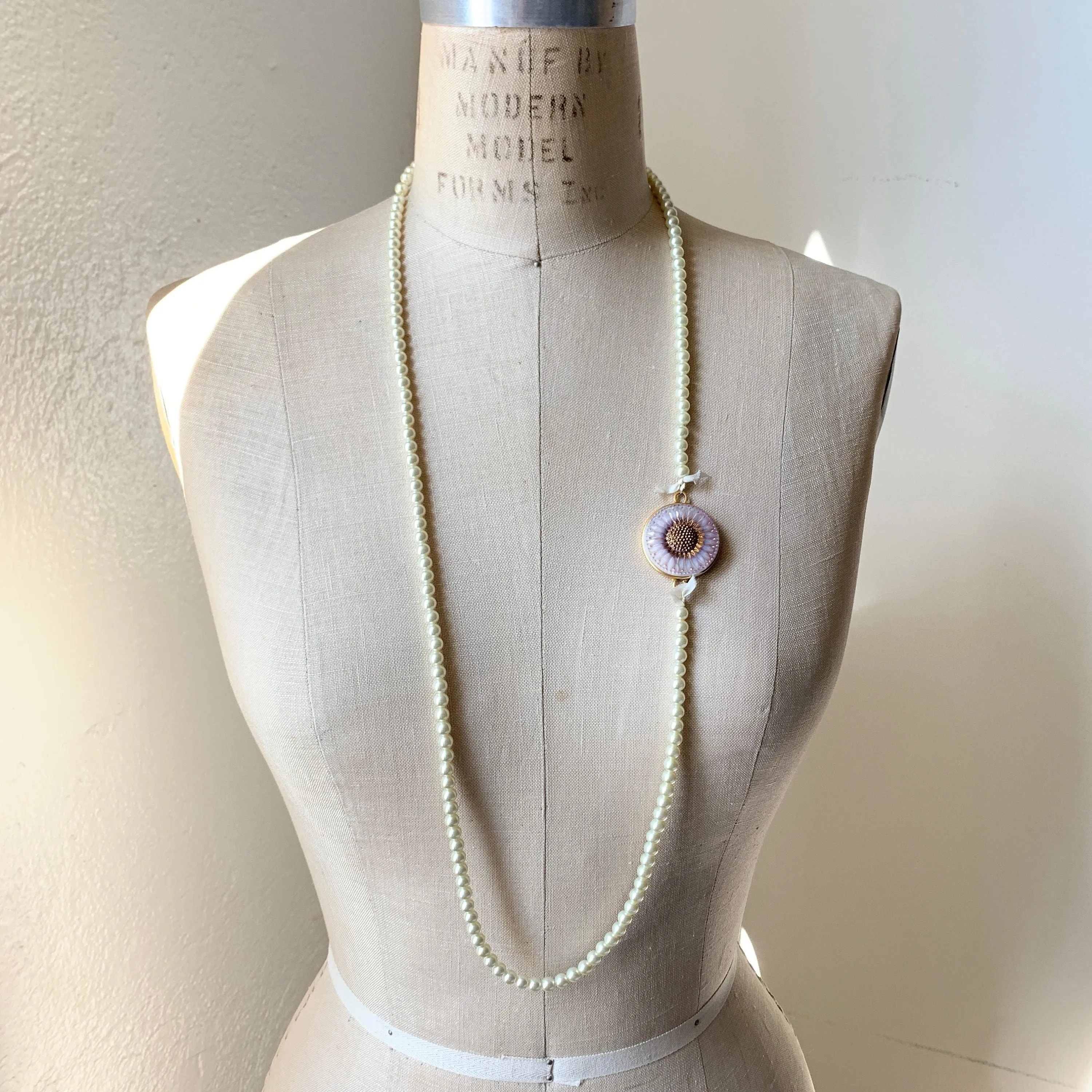 Sunflower Pearl Pendant Necklace