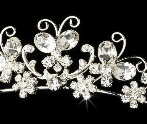 Super Pretty Crystal Butterfly Like Bridal Tiara