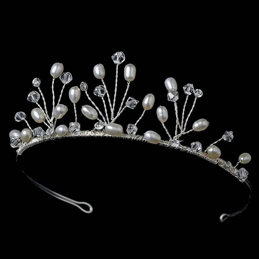 Swarovski and Freshwater Pearl Bridal Tiara