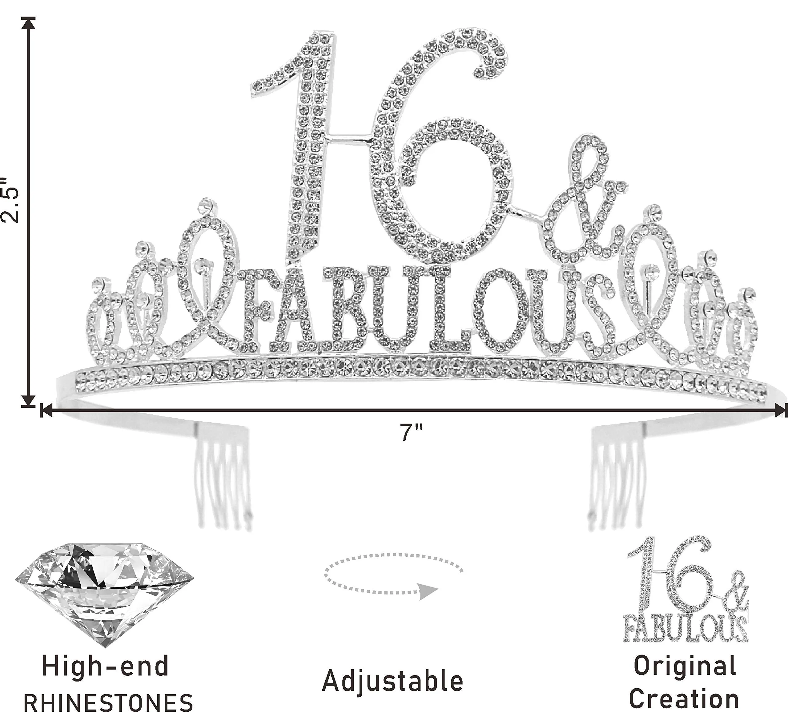 Sweet 16 Gifts for Girls, Sweet 16 Birthday Decorations, Sweet 16 Tiara Silver, Sweet 16