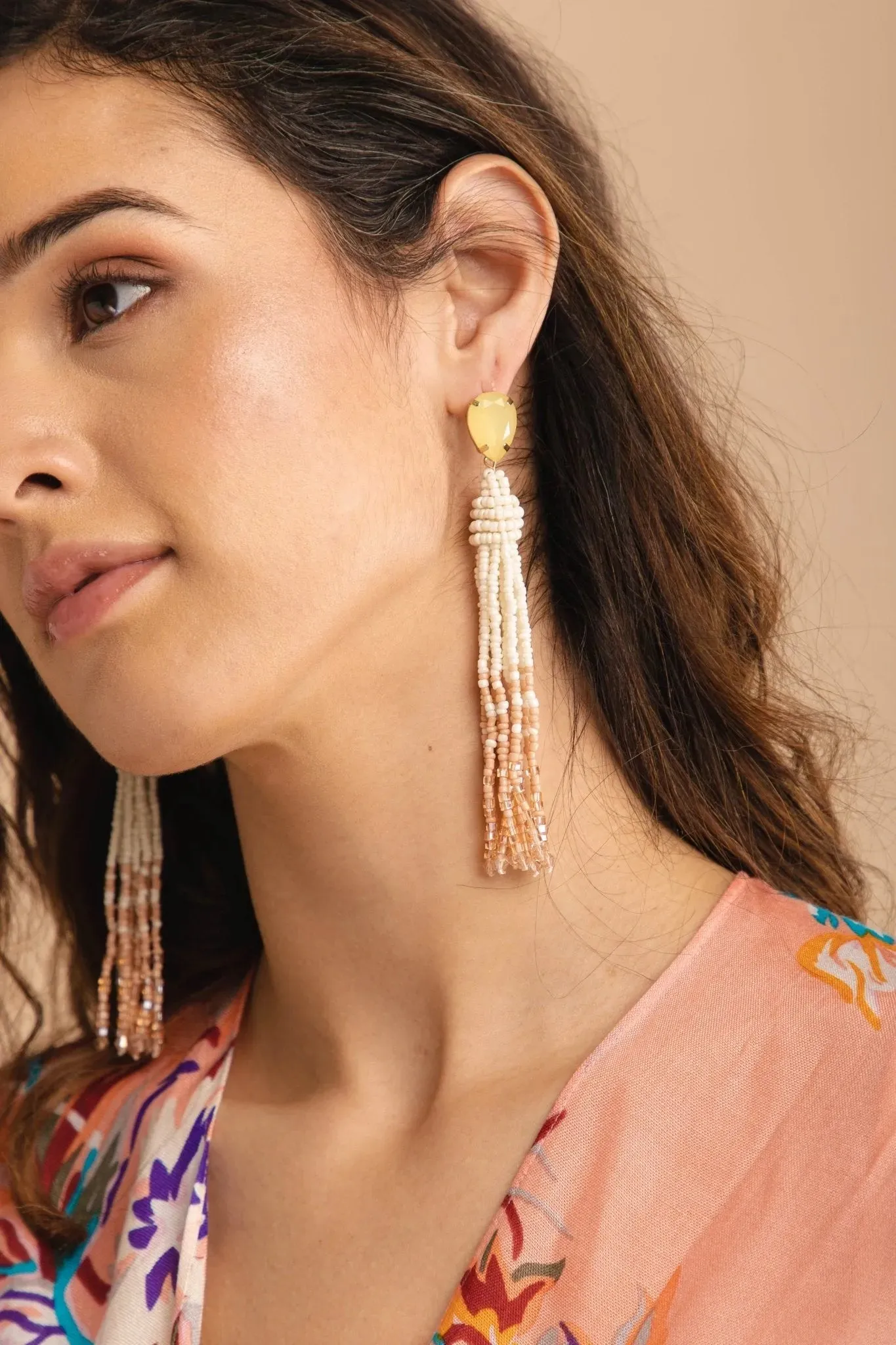 Tassel Beaded Statement Earrings